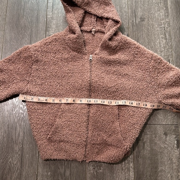 Skims Teddy Cropped Hoodie Womens Jacket Gray dustt rose Sherpa Dolman Soft - Picture 7 of 7